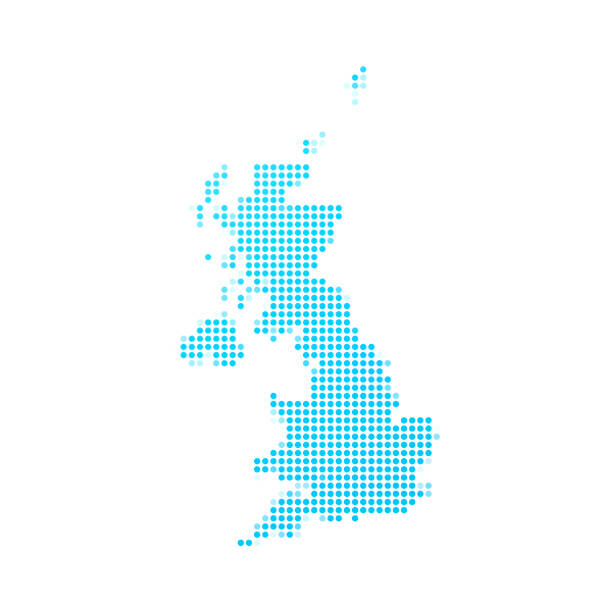 United Kingdom map of blue dots on white background Map of United Kingdom made with round blue dots on a blank background. Original mosaic illustration. Vector Illustration (EPS10, well layered and grouped). Easy to edit, manipulate, resize or colorize. Please do not hesitate to contact me if you have any questions, or need to customise the illustration. http://www.istockphoto.com/portfolio/bgblue uk illustrations stock illustrations