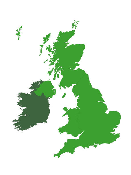 United Kingdom map vector illustration of United Kingdom map republic of ireland stock illustrations