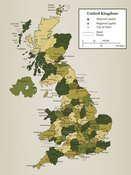 선택 가능한 영토 영국 지도입니다. 벡터 - sunderland stock illustrations