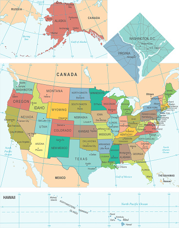 アメリカ合衆国の地図 ベクトル図 地図のベクターアート素材や画像を多数ご用意 Istock