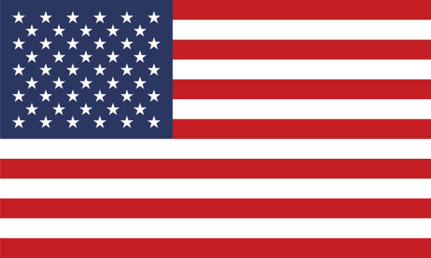 united states of america 플래깅 - american flag stock illustrations