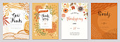 Trendy abstract Thanksgiving templates. Good for invitation, card, flyer, cover, banner, placard and brochure.