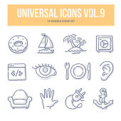 Doodle vector universal generic icons for website and printing materials