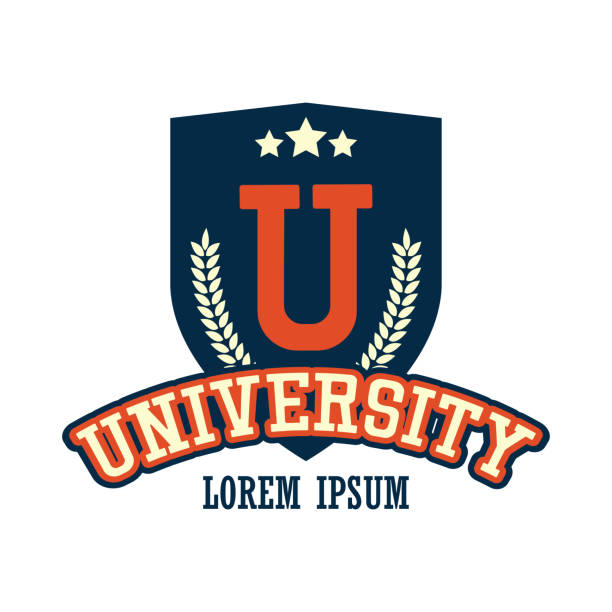 universität / campus-logo mit text raum für ihr slogan / slogan - universität stock-grafiken, -clipart, -cartoons und -symbole