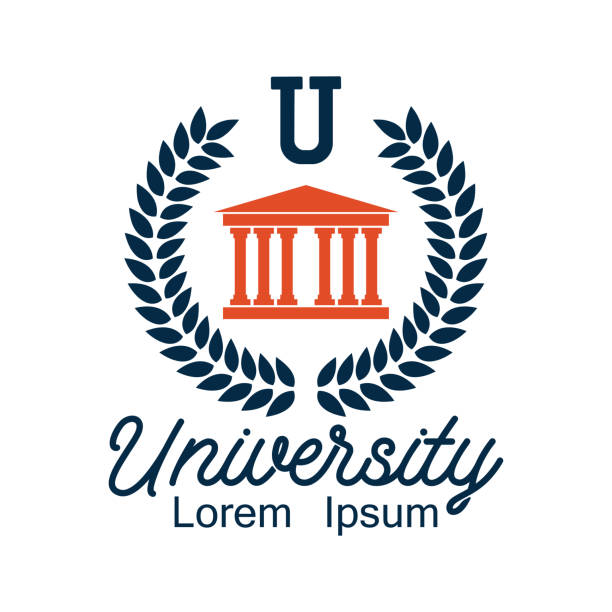 universitäts-/campus-logo mit textraum für ihre slogan/tag-zeile-illustration - universität stock-grafiken, -clipart, -cartoons und -symbole