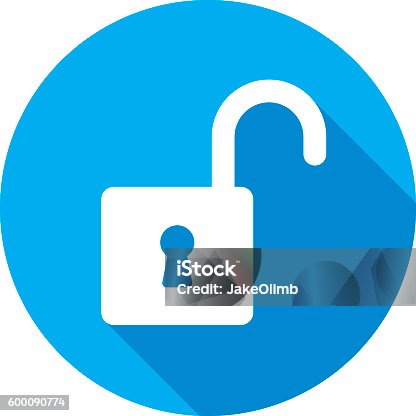 istock Unlock Icon Silhouette 600090774