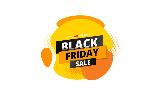 Up To 70% offer for Black Friday Sale on abstract fluid art background can be used as poster or advertising template design. vector art illustration