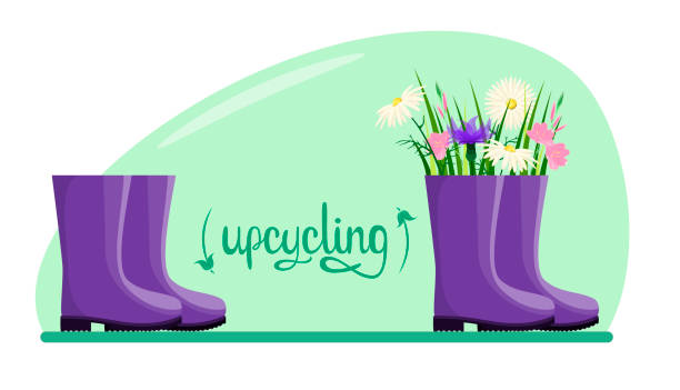 illustrazioni stock, clip art, cartoni animati e icone di tendenza di upcycling - upcycling