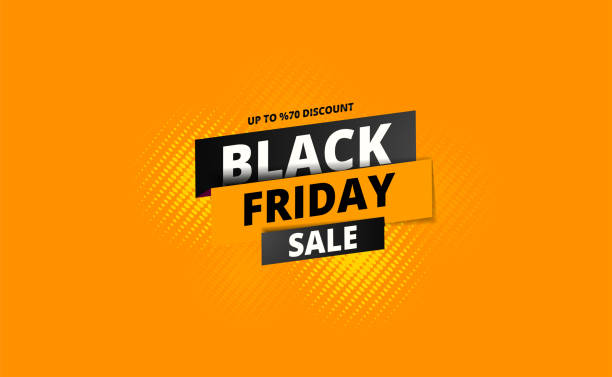 Upto 70% discount offer for Black Friday Sale text on halftone effect background. Can be used as poster or template design. vector art illustration