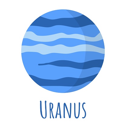 Uranus Planet For Logo Outer Space Symbol Transparent Shadow And ...