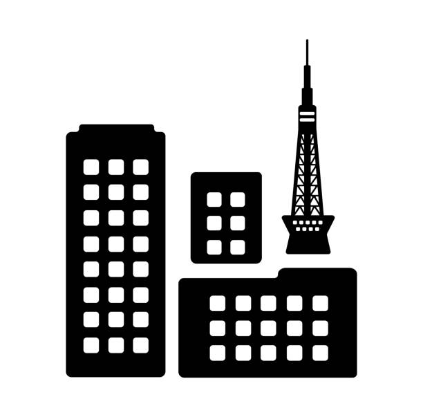 アーバンシティ、メトロポリス、キャピタルアイコン - 東京タワー点のイラスト素材／クリップアート素材／マンガ素材／アイコン素材