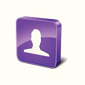 User 3d Rounded Corner Purple Vector Icon Button