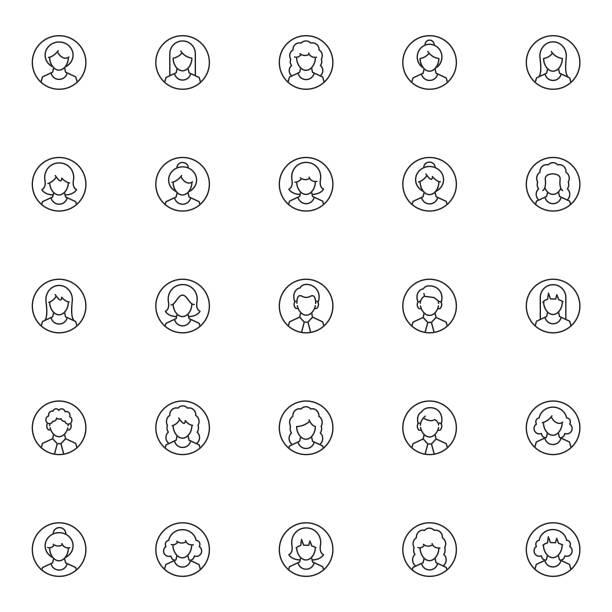 benutzersymbolsatz - avatar stock-grafiken, -clipart, -cartoons und -symbole