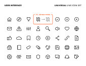 User Interface Concept Basic Line Icon Set with Editable Stroke. Icons are Suitable for Web Page, Mobile App, UI, UX and GUI design.