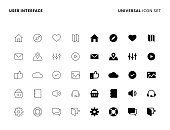 User Interface Concept Basic Icon Set. Icons are Suitable for Web Page, Mobile App, UI, UX and GUI design.