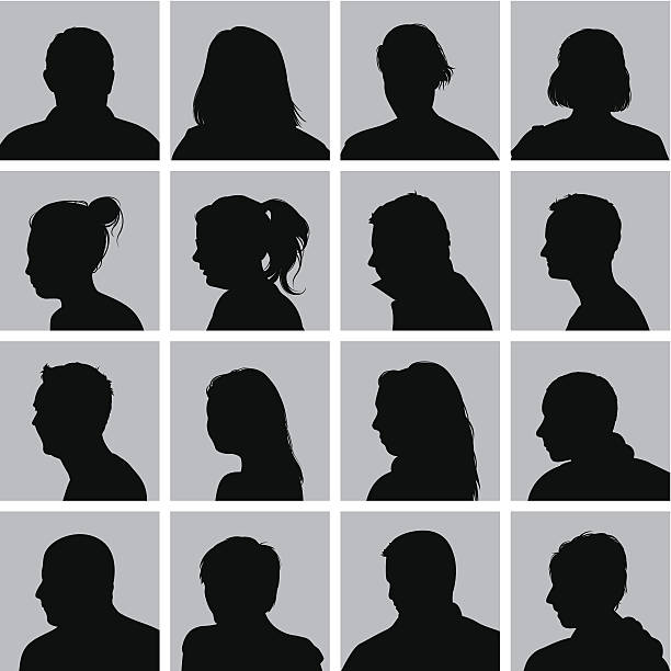 User profile silhouettes Silhouettes of various anonymous people for use in profile images. in silhouette photos stock illustrations