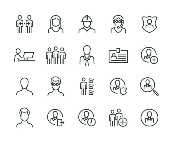 Users Icon Set Users Icon Set avatar symbols stock illustrations