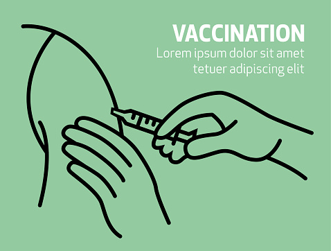 Vaccination Medical Global Fight Single Line Design