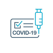 istock COVID-19 Vaccine Certificate Icon. Vaccination Document. Vector Illustration 1321030424