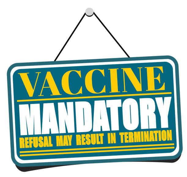 Vaccine mandatory Vaccine mandatory may be terminated sign vaccine mandate stock illustrations