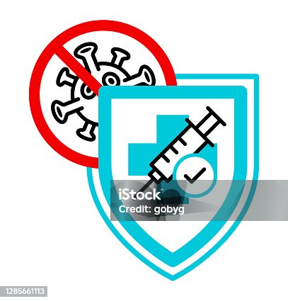 istock Vaccine protection flat icon. 1285661113