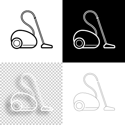 Vacuum cleaner. Icon for design. Blank, white and black backgrounds - Line icon
