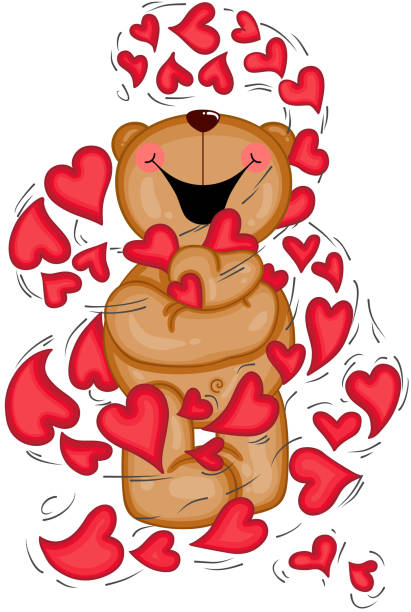 bear valentine teddy hug hearts illustrations clip illustration vectorial scalable representing element isolated vectors background