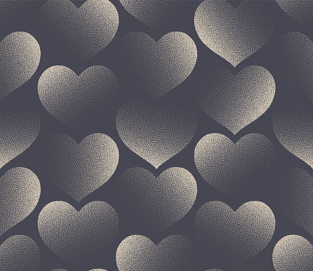 Valentines Day Aesthetic Background Vector Dotted Heart Classic Seamless Pattern