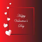 istock Valentine's Day Card Hearts With Red Background With Text Banner 900075244