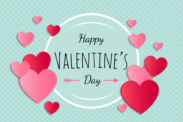 ilustraciones, imágenes clip art, dibujos animados e iconos de stock de día de san valentín - tarjeta con corazones y un saludo. vector. - happy valentines day