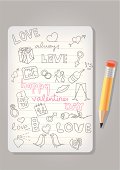 valentines day doodle, eps8,pdf,png inc.