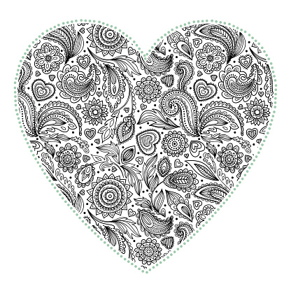 Download Valentines Day Heart Shaped Mandala Stock Illustration ...