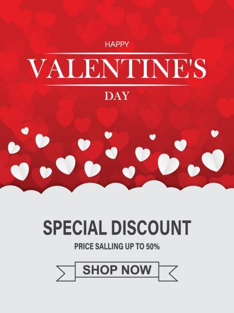 Valentines day sale background with heart. Vector illustration. Wallpaper, flyers, invitation, posters, brochure, banners Valentines day sale background with heart. Vector illustration. Wallpaper, flyers, invitation, posters, brochure, banners happy valentines day stock illustrations