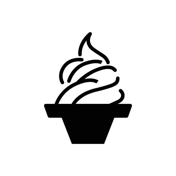 illustrations, cliparts, dessins animés et icônes de icône crème glacée à la vanille - verrines