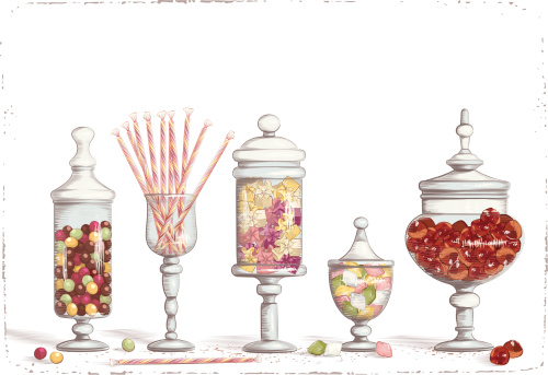 A variety of sweets in different jars