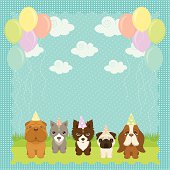 A Puppies Birthday Party- 25x25cm 300dpi jpg incl.