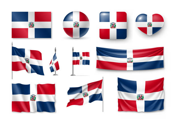 ドミニカ共和国国旗 イラスト素材 Istock