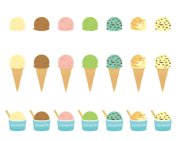 アイスクリームの様々な味 - アイスクリーム点のイラスト素材／クリップアート素材／マンガ素材／アイコン素材