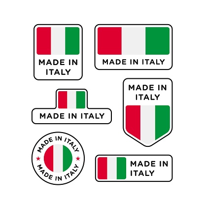 Various made in Italy labels set, Italian product emblem