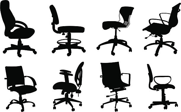 bildbanksillustrationer, clip art samt tecknat material och ikoner med various vector silhouette - office chair