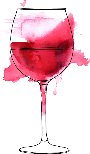 Vectglass of red wine