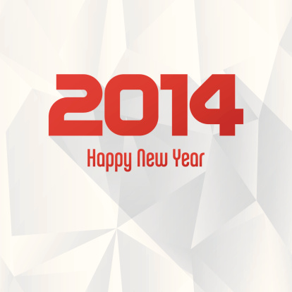 vector 2014 new year greeting card with seamless abstract background