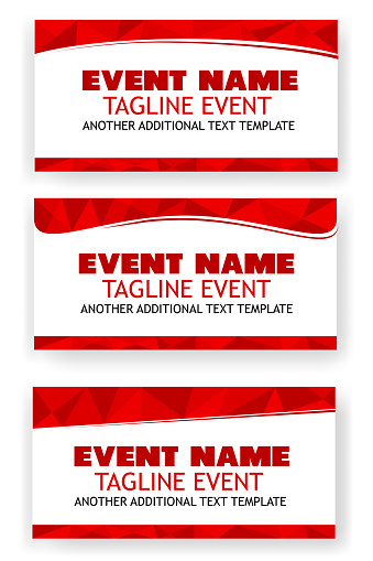 Vector 3 Variant Template triangle Red at White Banner for indonesia independence day celebration, with text placement area