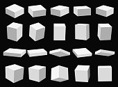 Vector 3D cube plaster model collection