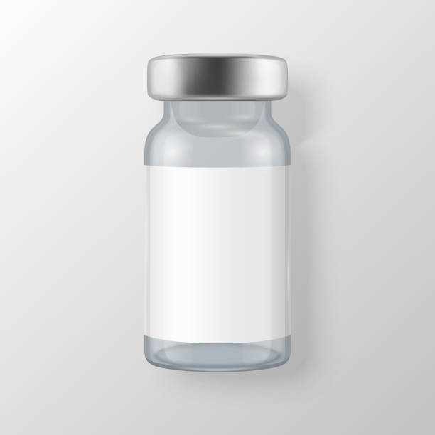 Vector 3d Realistic Bottle of Vaccine Icon Closeup Isolated on White Background. Drug Ampoule Design Template, Clipart, Mockup. Vaccination concept. Top View Vector 3d Realistic Bottle of Vaccine Icon Closeup Isolated on White Background. Drug Ampoule Design Template, Clipart, Mockup. Vaccination concept. Top View. ampoule stock illustrations
