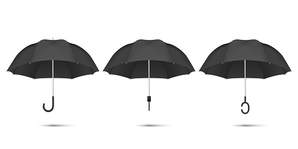 Download Vector 3d Realistic Render Black Blank Umbrella Icon Set ...