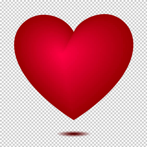 Vector 3d red heart shape isolated on white background vector art illustration