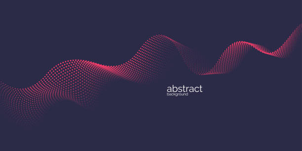 Vector abstract background with dynamic waves, line and particles. Vector abstract background with dynamic waves, line and particles. Illustration suitable for design change designs stock illustrations