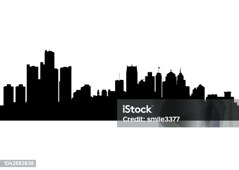 istock Vector abstract city, Detroit, Michigan 1042882838