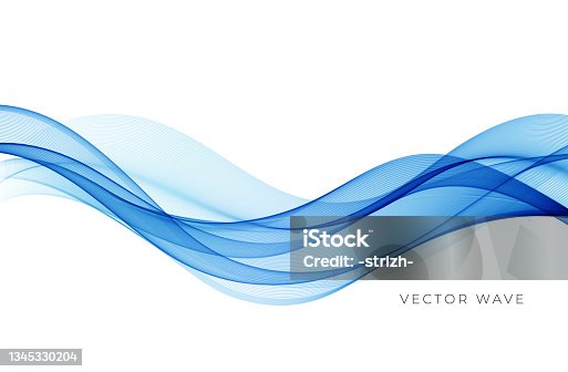 istock Vector abstract colorful flowing wave lines isolated on white background. Design element for wedding invitation, greeting card 1345330204